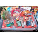 Nine various boxed or carded TV related action figures to include Doctor Who, Starship Troopers, and