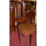 A pair of mahogany circular occasional tables, dia. 60.5cm; together with a low circular