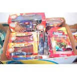 Ten various boxed or carded Doctor Who and Starship Troopers TV related action figures and gift