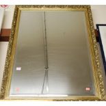 Reproduction gilt framed and bevelled wall mirror, 98x71cm