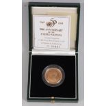 Great Britain, a cased gold proof two-pound coin, 50th Anniversary of the United Nations 1945-