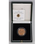 Great Britain, a cased 1995 gold proof two-pound coin, with certificate of authenticity. (1)