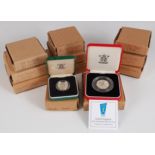 Great Britain, a collection of eleven cased silver proof Piedfort coins. (11)