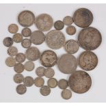 Great Britain, a mixed lot of Victorian and later coins to include Victoria 1892 crown, 1888 half