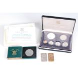 Great Britain, First Coinage of the British Virgin Islands proof set, 1973, boxed with