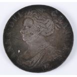 Great Britain, 1707 crown, Queen Anne bust with E (Edinburgh) mint mark below, rev; crowned