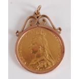 Great Britain, 1892 gold full sovereign, Queen Victoria "jubilee" head, rev; St George & Dragon