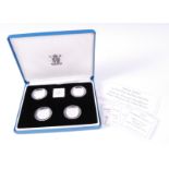 United Kingdom, Royal Mint 1994-1997 silver proof piedfort £1 collection, boxed with certificates.