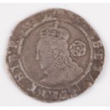 England, 1583 sixpence, Elizabeth I bust with rose, rev; crossed shield below date. (1)