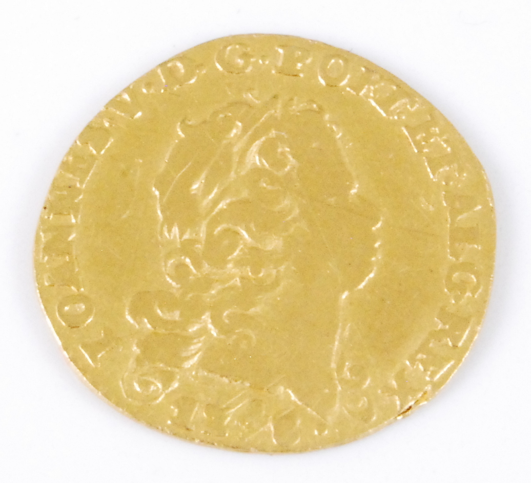Portugal, 1746 gold 1/2 Escudo, John V laureate bust with date below, rev; crowned arms. (1)