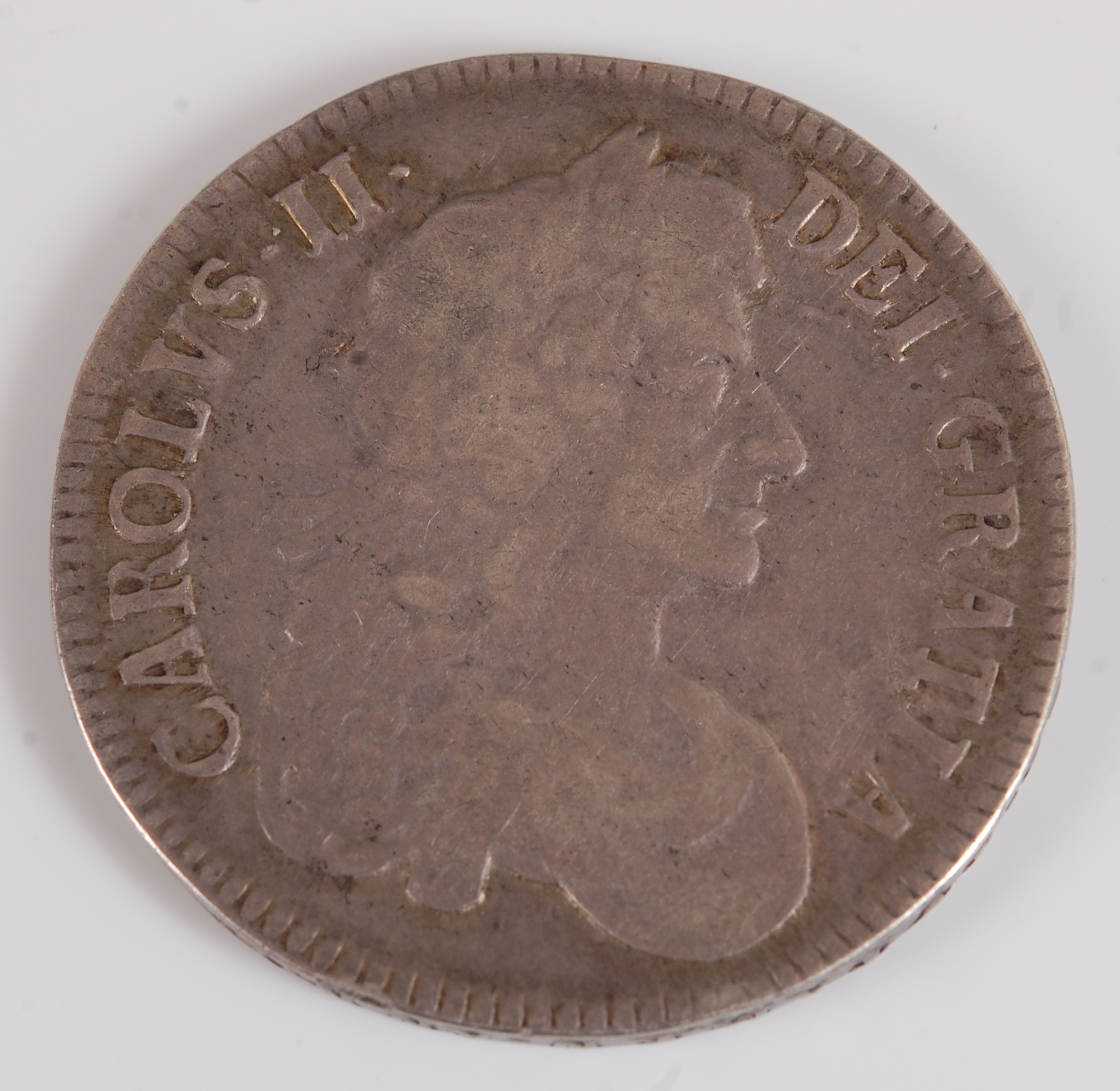 England, 1679 Crown, Charles II fourth laureate and draped bust right, rev: crowned cruciform