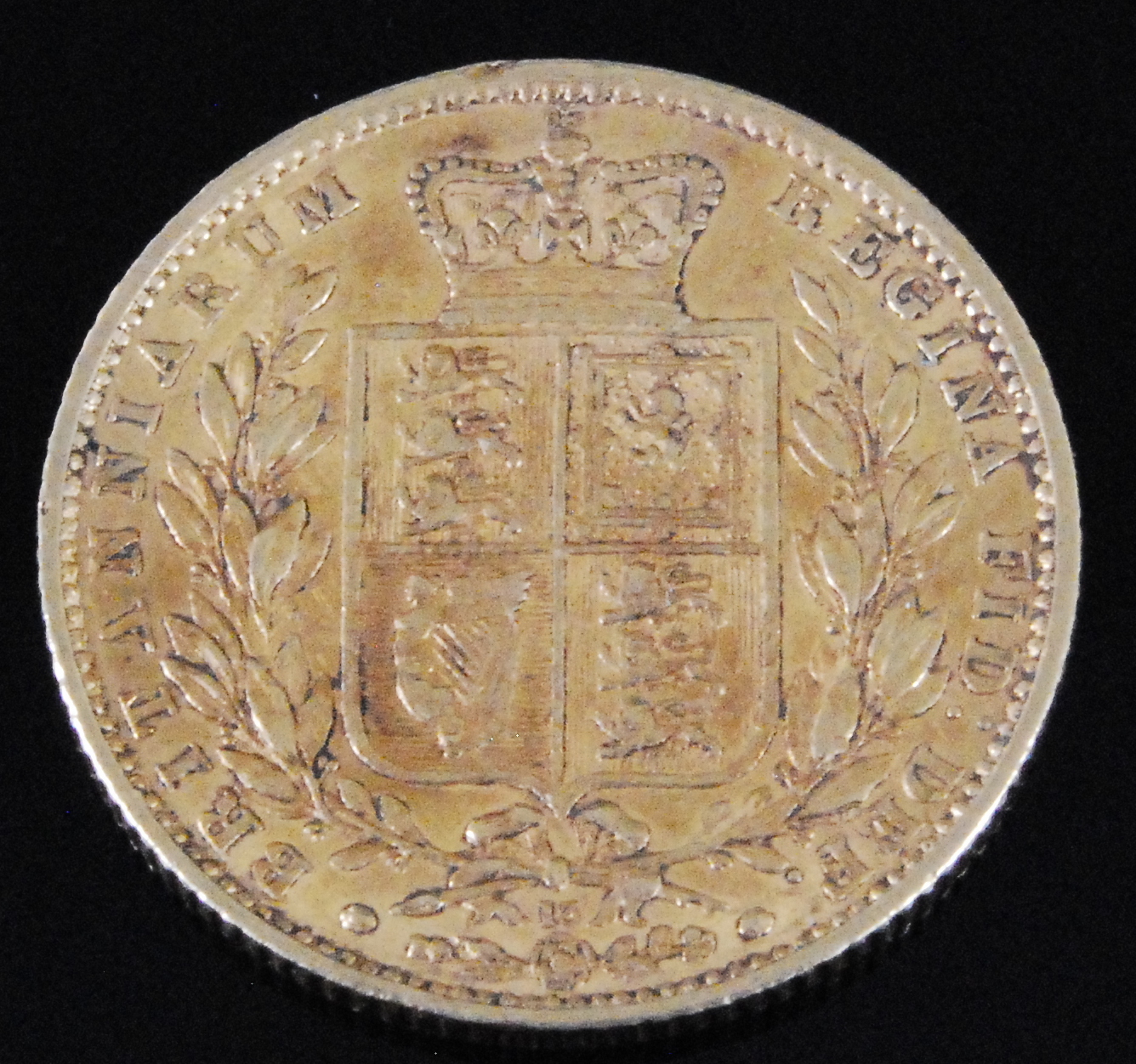 Great Britain, 1863 full sovereign, Victoria "young" head, rev; crowned shield within wreath with - Image 2 of 2