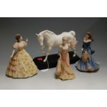 A set of three Coalport figurines, to include Age of Elegance Society Ball, Age of Elegance Touch of