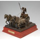 A Franklin Mint bronzed model 'Quadriga', on wooden plinth, with title plaque