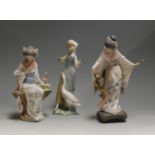 A Lladro figurine of Japonesa Serenidad, boxed; together with one other Lladro figure of a Geisha