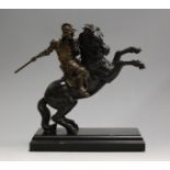 A Franklin Mint bronze figure of Il Cavallo, after the sketch by Leonardo da Vinci, raised on a