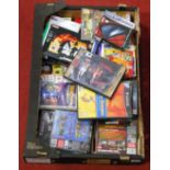 One box containing a large quantity of mixed boxed and plastic cased vintage video games to