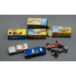 Four boxes of Corgi diecast vehicles to include Ford Mustang Fastback 2x2, Cooper Maserati F1,