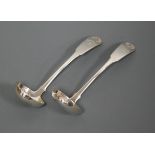 A pair of 19th century Scottish silver sauce ladles