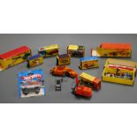 One box containing a quantity of mixed boxed and empty box diecasts to include Dinky Toys, Hot