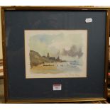 John Tookey - Cromer, lithograph; W Bent - watercolour; James Chambury - early morning pastel; and