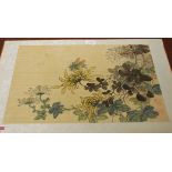 Pair Chinese watercolours on silk with studio seals, each 29x20cm