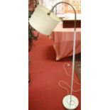 A 1970s white painted and chromed metal floor lamp, h.145cm