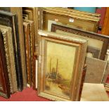 A large quantity of Victorian and later pictures, prints and frames (some a/f)