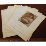 After S Shelley - a quantity of unframed monochrome stipple engravings being portrait studies, all