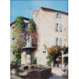 Clive Madgwick RBA (1934-2005) - The Fountain, Lacoste, Provence, oil on canvas, signed lower right,
