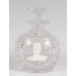 An early 19th century sulphide included scent bottle and stopper by Pellatt & Green, the bottle with