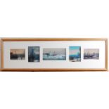 Frank Norie - A group of five maritime studies, watercolours heightened with white, gallery label