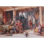 George Cattermole (1800-1868) - Looting from the Armoury after the siege, watercolour heightened