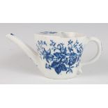 A Lowestoft porcelain feeding cup, of bucket form with loop handle, underglaze blue transfer printed