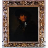 19th century school - Portrait of a young Rembrandt, oil on canvas, indistinctly inscribed verso, 62