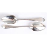 A set of six George III silver tablespoons, in the Old English pattern, 11oz, maker William Sumner