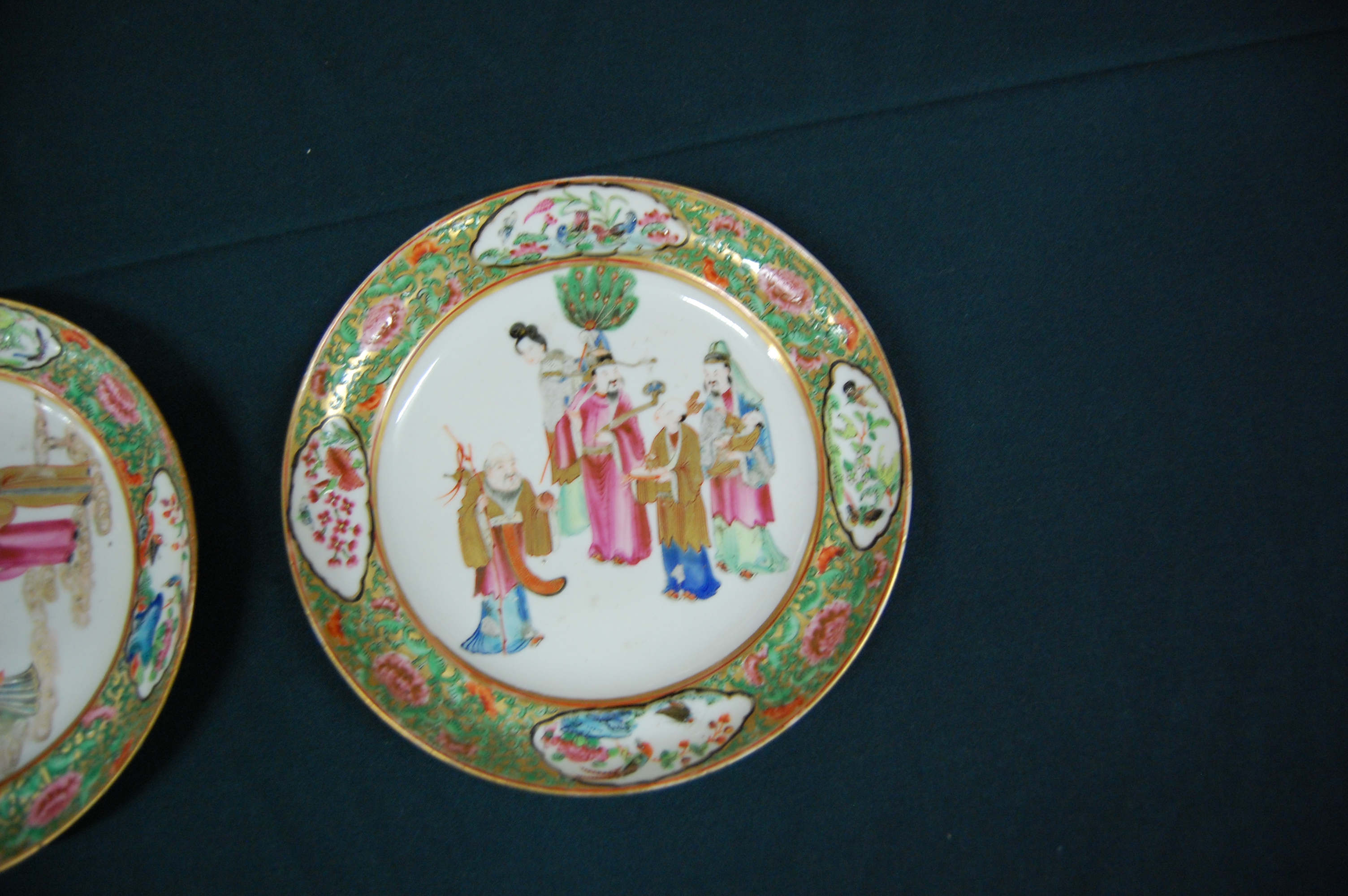 A Chinese Canton part tea service, comprising teapot, large cream jug, sugar bowl and cover, five - Image 9 of 50