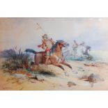 Charles Cattermole (1832-1900) - Civil war cavalry soldiers, watercolour with traces of white,