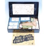 A WW II A.R.P. Home first aid case, with original contents.