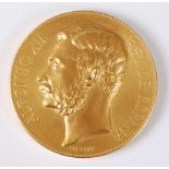 Spain, Alfonso XII, Academia Internacional De Ciencias Industriales, gilt bronze medal by P. Tasset,