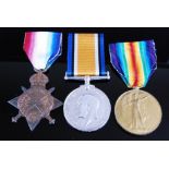 A WW I Casualty trio to include 1914-15 Star, British War and Victory, naming 21329 PTE. E.A. STEER.