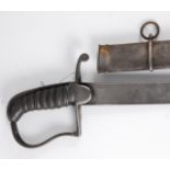 A 1796 pattern Light Cavalry sabre, the 71cm curved blade etched with stands of arms and foliage,