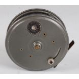 A G. Farlow & Co Ltd B.W.P. Patent 422873 4" alloy centre pin sea trout reel with impressed Holdfast