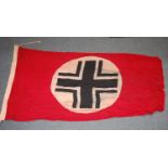 A German vehicle identification flag with faint markings to the lanyard, 75 x 145cm.
