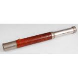 A WW II leather clad single drawer telescope by Ottway & Co Ltd Ealing London, dated 1944 and