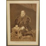 After Bartolozzi - Thomas 7th Earl of Northumberland, mezzotint, 26x17cm, published 1799 by Edward