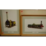 Three framed and glazed prints of transport interest: 1910 LGOC 'B' type bus, York Newcastle and