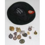 A collection of cap and lapel badges, to include Royal British Legion, Navy, Army and Air Force