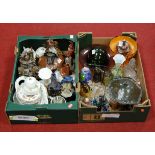 Two boxes of miscellaneous items to include Japanese Meiji period vase and cover of fluted
