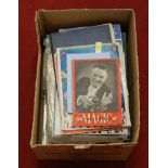 A box of miscellaneous magic related books and magazines, to include Unconventional Magic, The